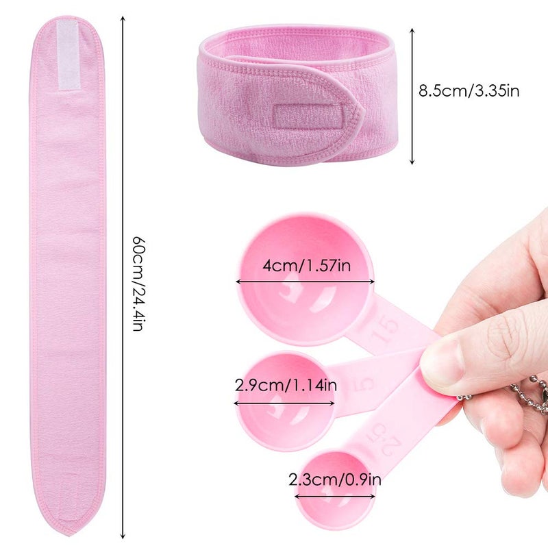 YuCool DIY Facemask Mixing Tool Set,YuCool DIY Facial Tool Mixing Bowl Silicone Brushes Stick Spatula Spray Bottle Adjustable Headband-Pink - Image 3